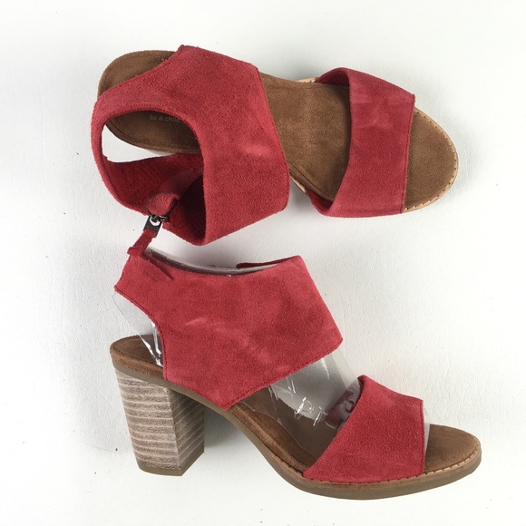 toms red sandals